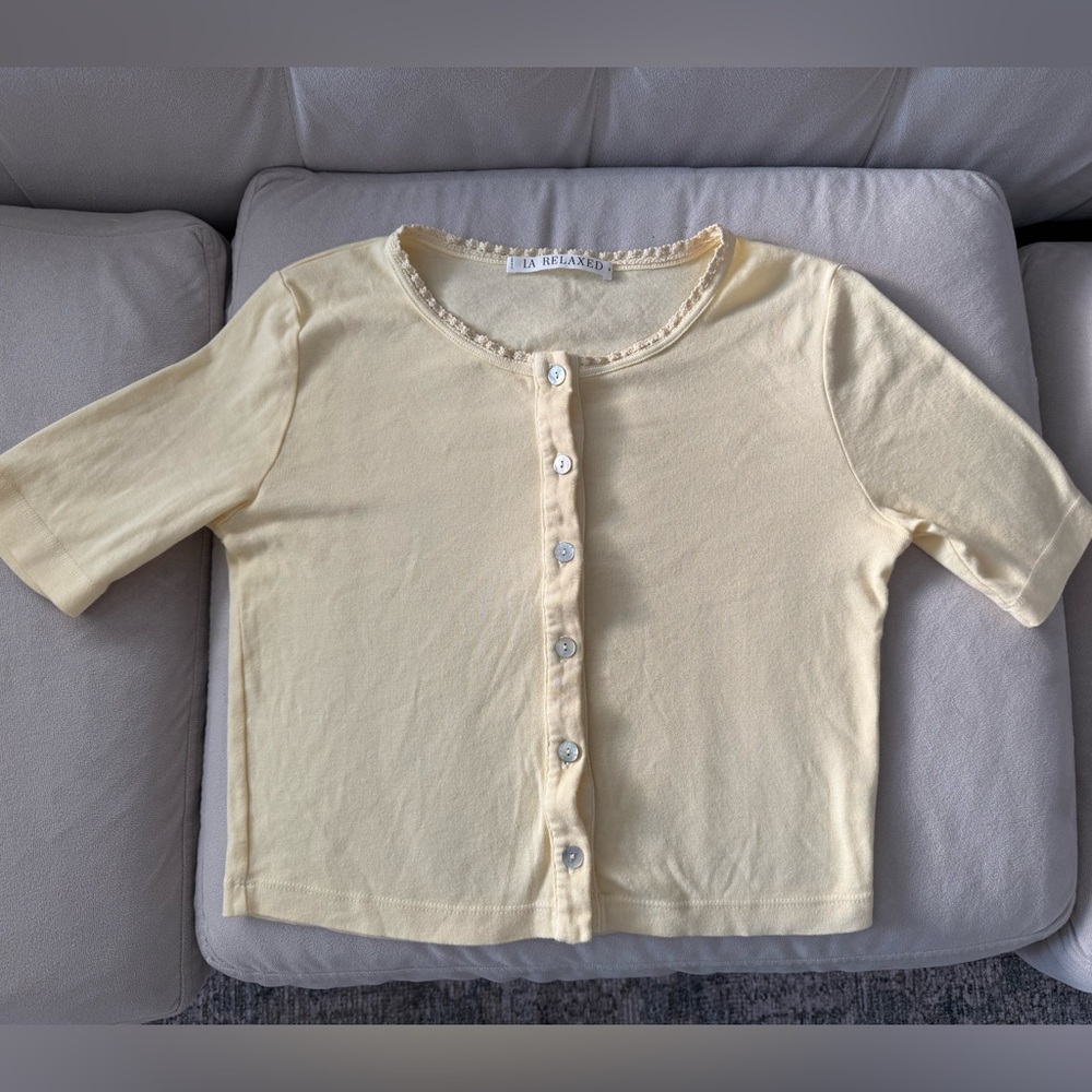LA Relaxed Short Sleeve Organic Cardi